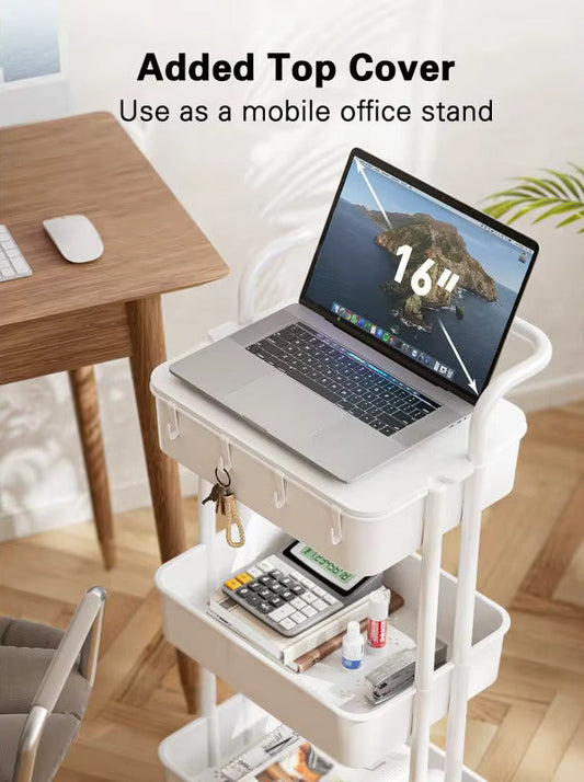 CARRITO ORGANIZADOR DE MERCADO 3 NIVELES CON RUEDAS