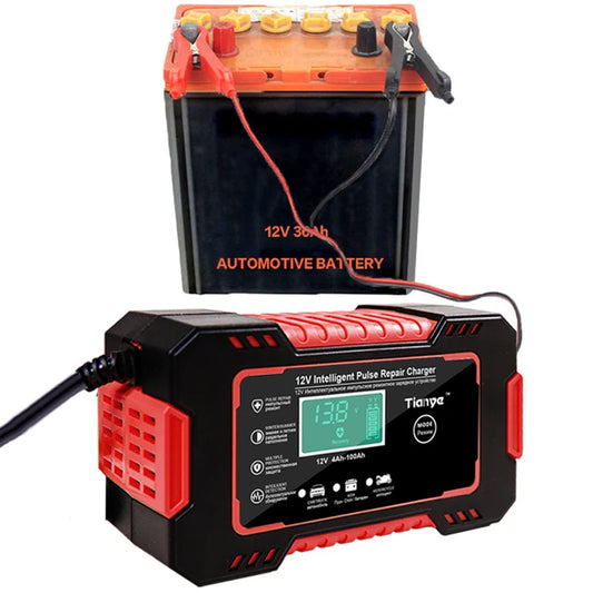 CARGADOR REPARADOR DE BATERÍAS DE 12V PARA CARROS