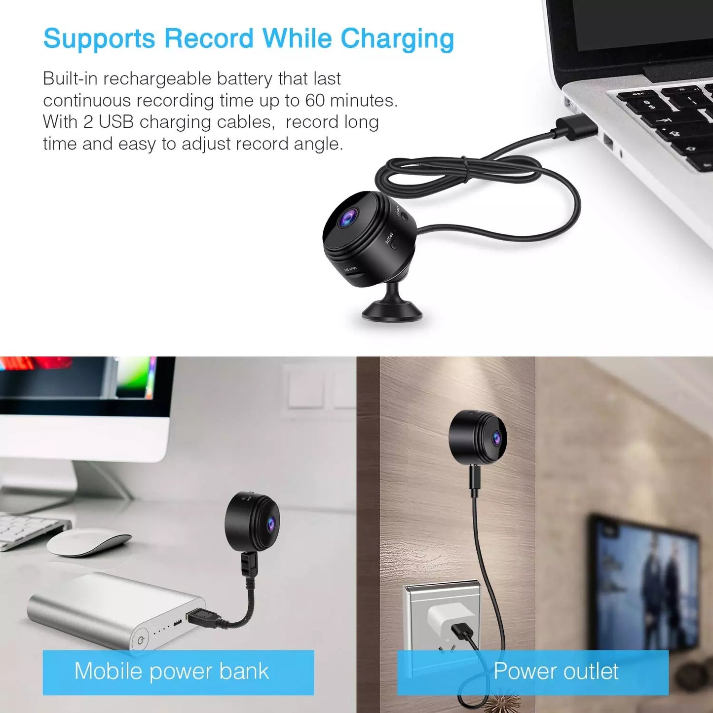 MINI CÁMARA A9 VIGILANCIA IP, WIFI, HD 1080P, REGISTRO VOCAL