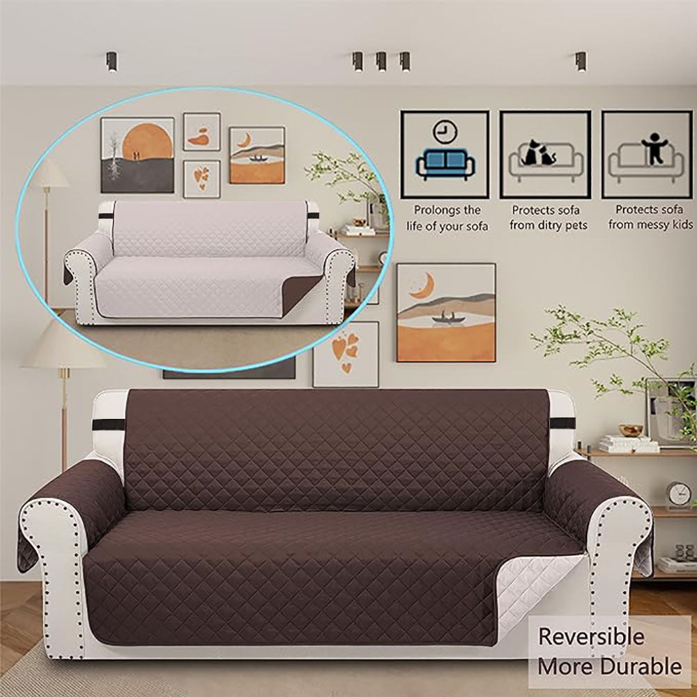FORRO PROTECTOR CUBRE SOFA MASCOTAS PERROS Y GATOS 3 PUESTO CAFÉ