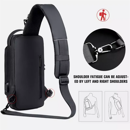 MOCHILA ANTIRROBO NEGRO COMPLETAMENTE DE MODA RESISTENTE AL DESGASTE