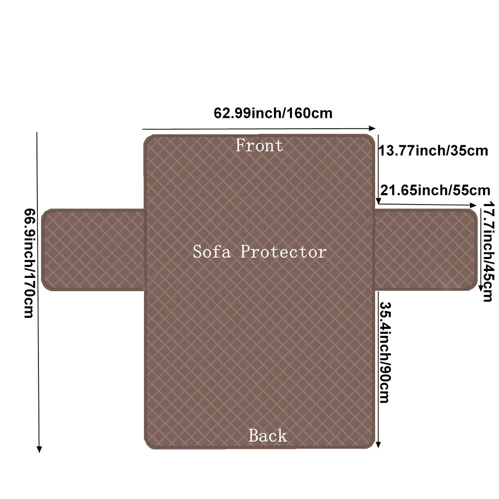 FORRO PROTECTOR CUBRE SOFA MASCOTAS PERROS Y GATOS 3 PUESTO CAFÉ