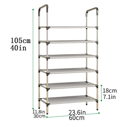 ZAPATERO METÁLICO 6 NIVELES ORGANIZADOR DE ZAPATOS SHOE RACK