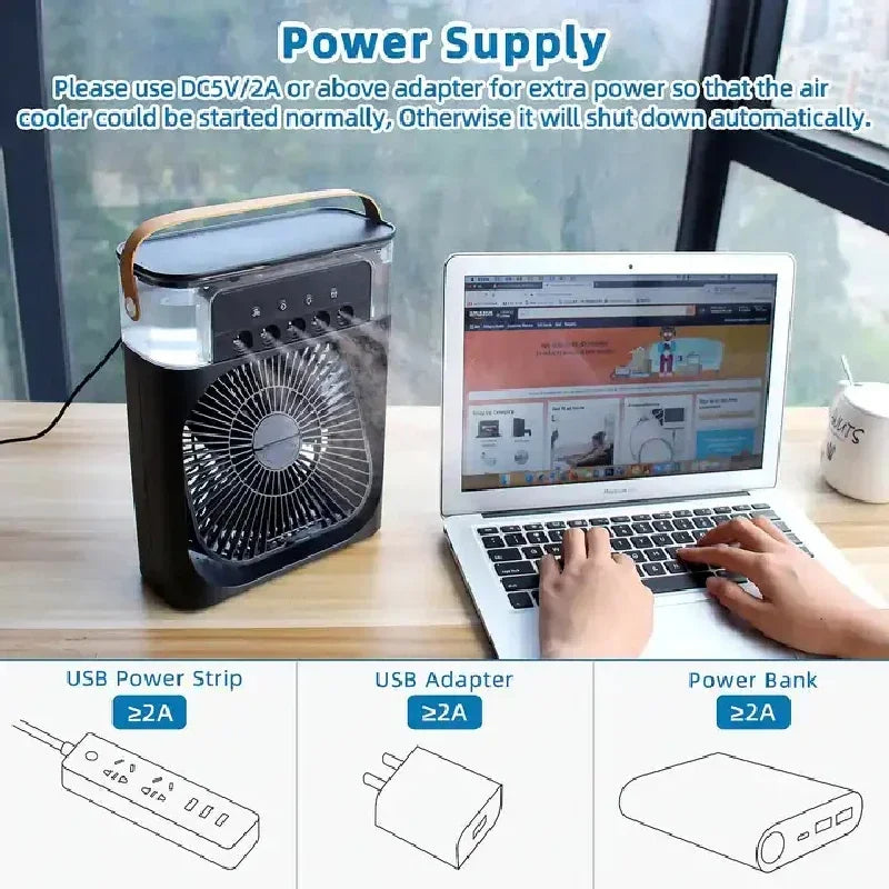 AIRE ACONDICIONADO GWT PORTÁTIL VENTILADOR CON AGUA PERSONAL